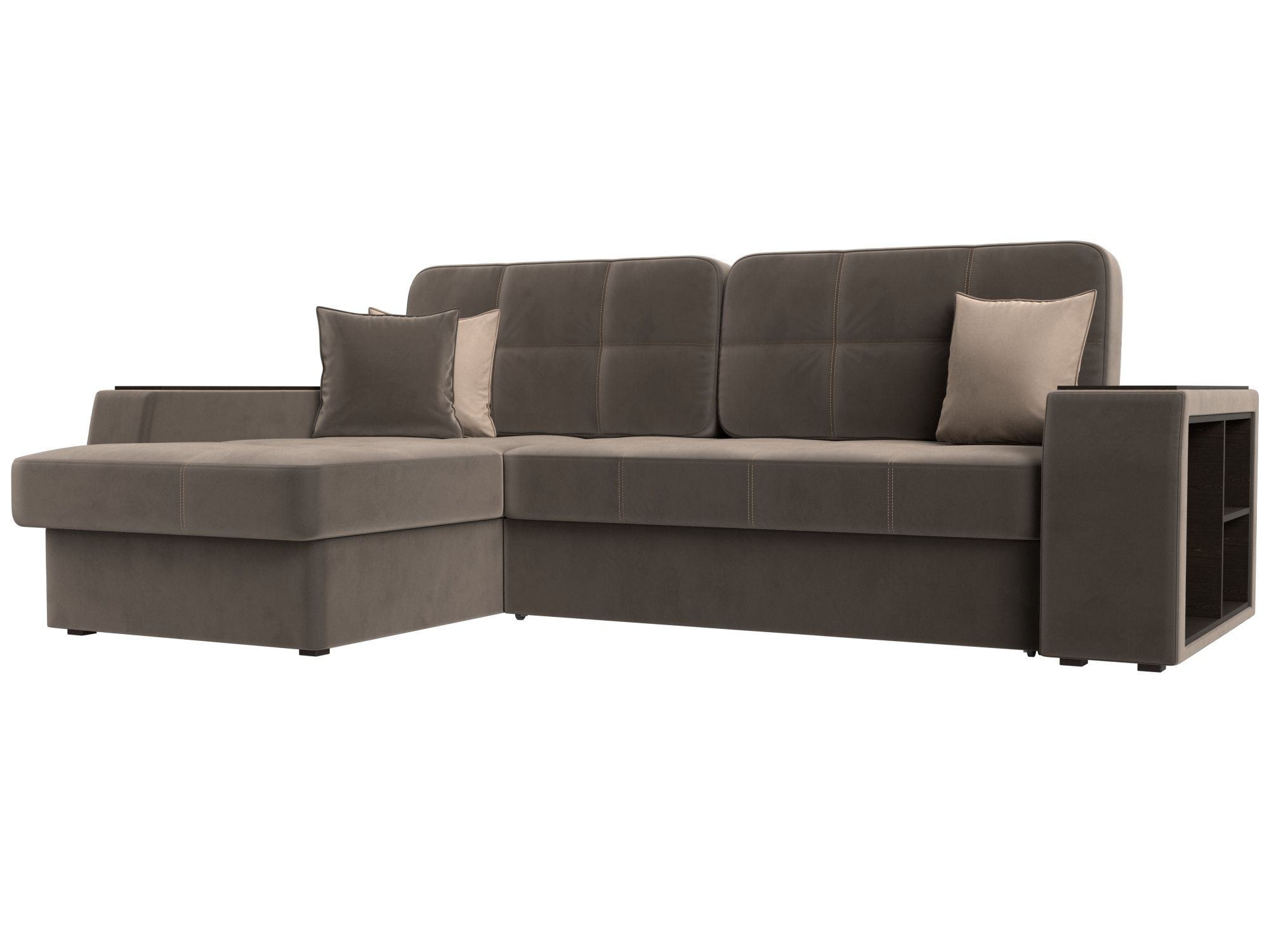 Диван угловой Брюссель левый угол (seven 727 коричневый;seven 729 бежевый)