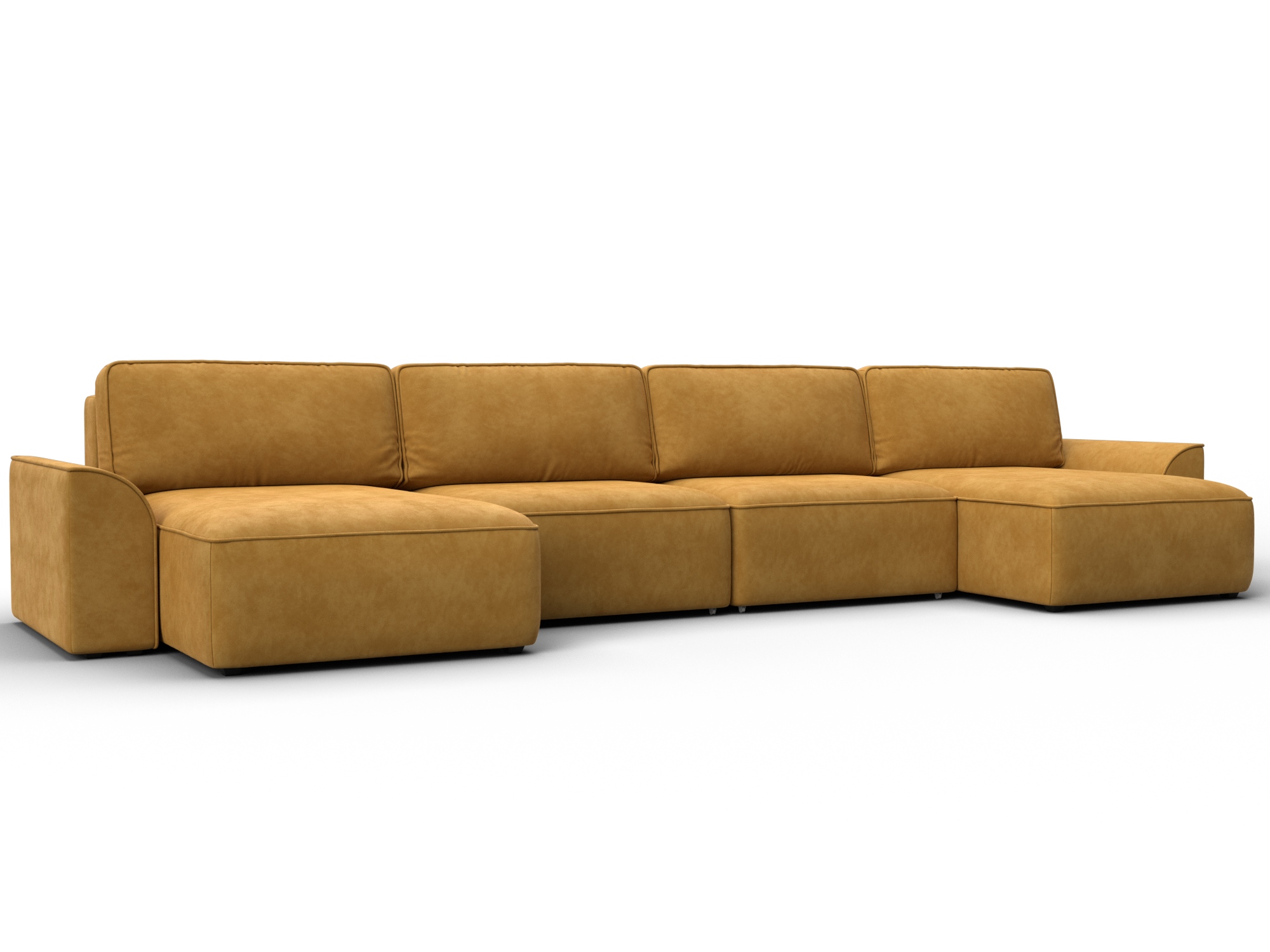 Диван П-образный Лига-048 НПБ лонг (brut 10 желтый)