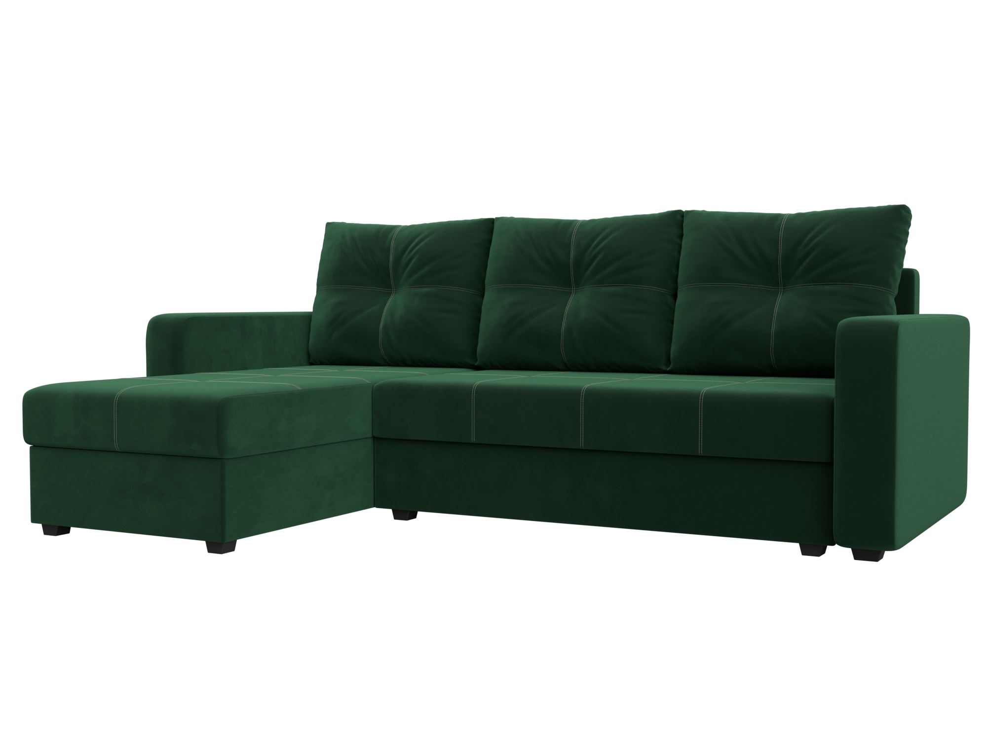 Диван угловой Ливерпуль Лайт левый угол (seven 626 зеленый)