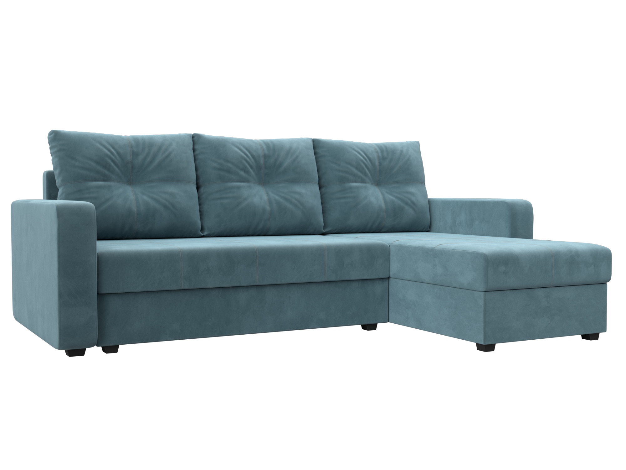 Диван угловой Ливерпуль Лайт правый угол (seven 113 бирюзовый)