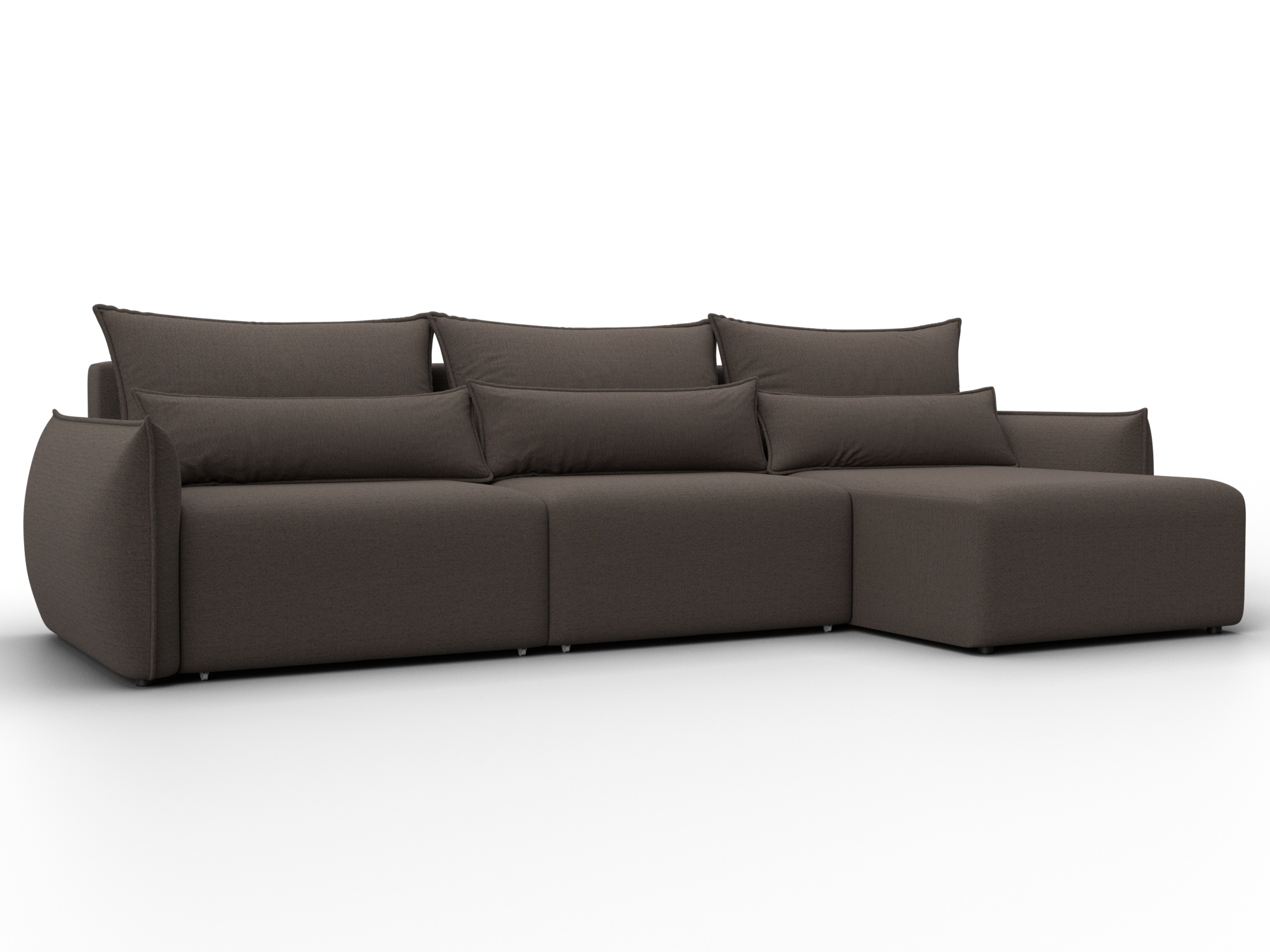 Диван угловой Лига-051 НПБ Лонг угол универсальный (амур 05 коричневый)