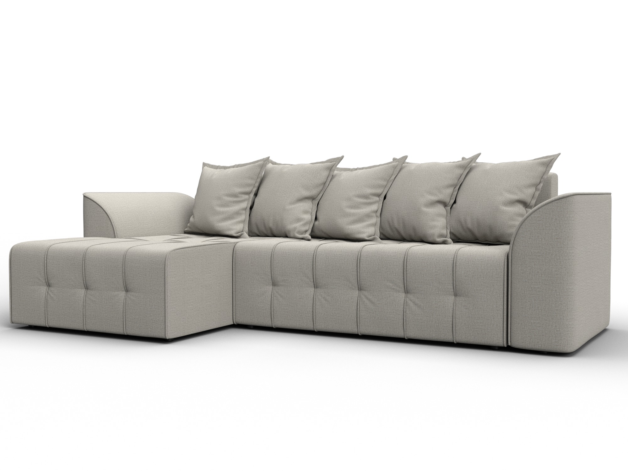 Диван угловой Лига-113 угол левый (амур 02 бежевый)