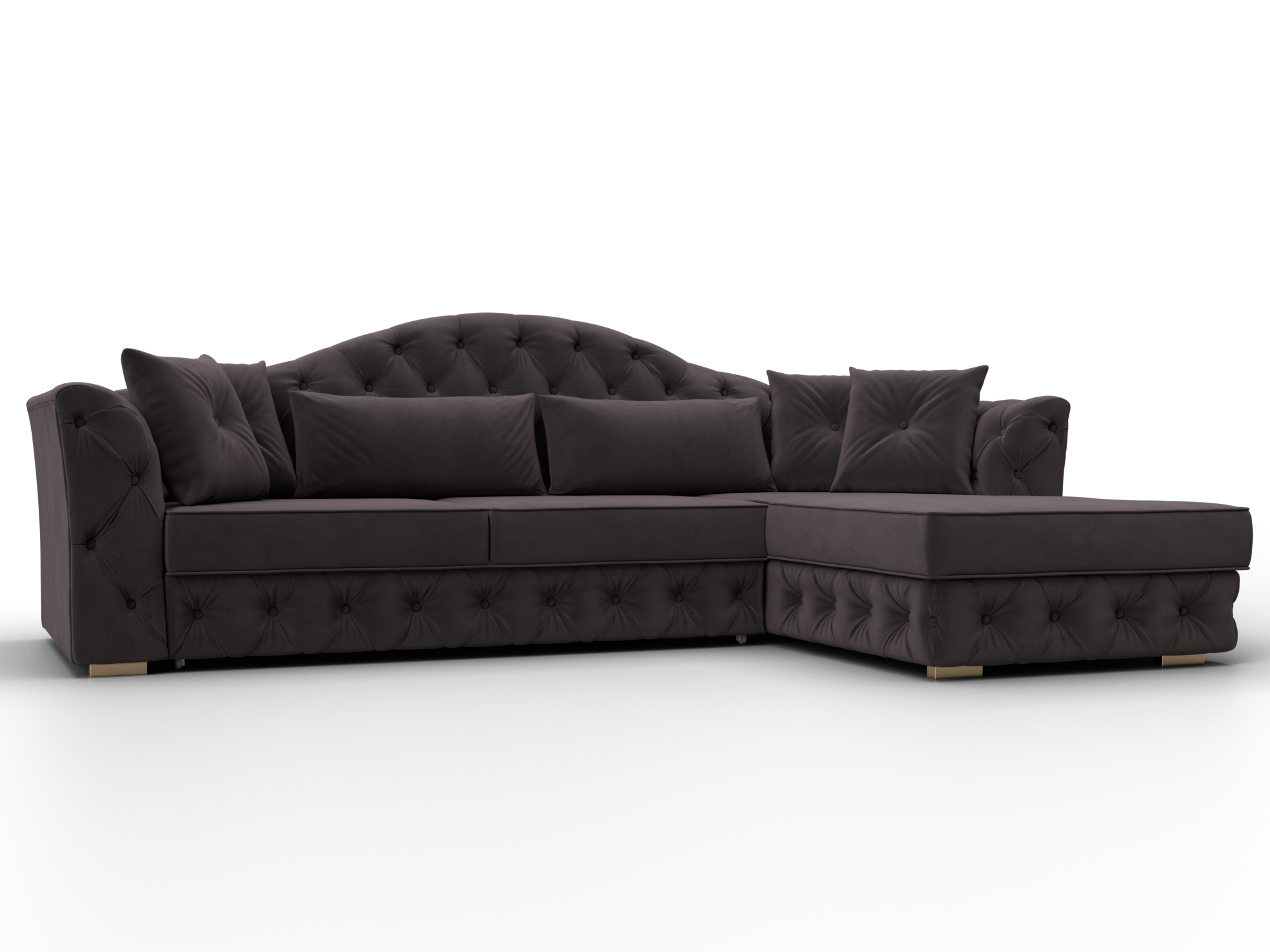 Диван угловой Артис правый угол (seven 727 коричневый)