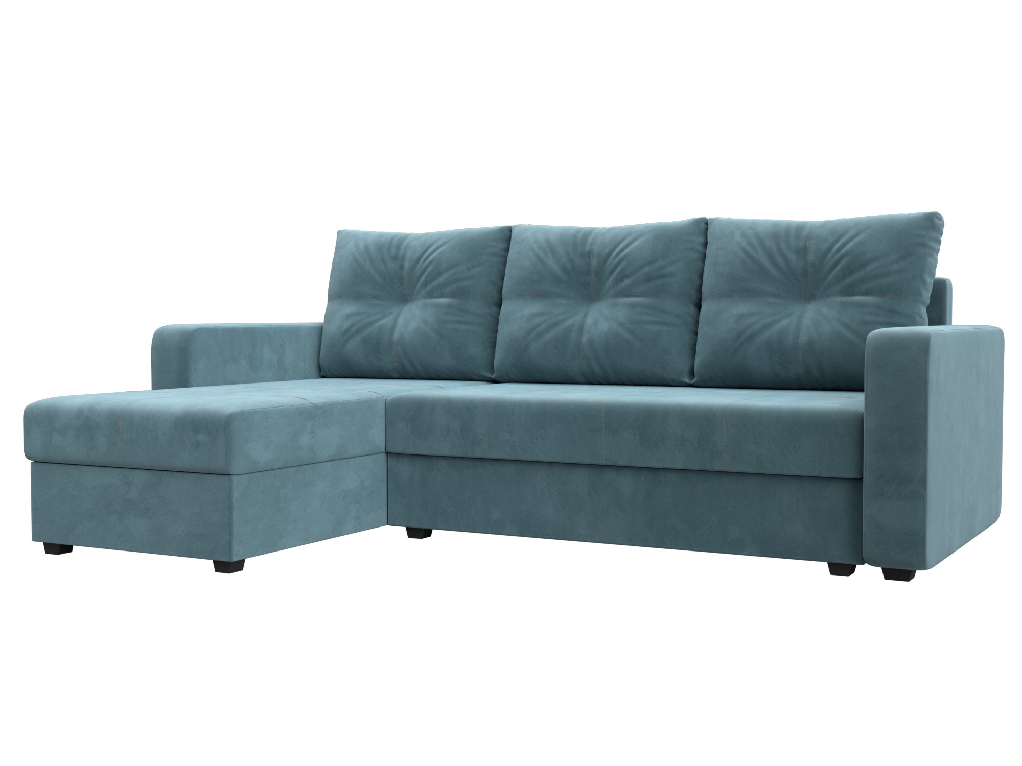 Диван угловой Ливерпуль Лайт левый угол (seven 113 бирюзовый)