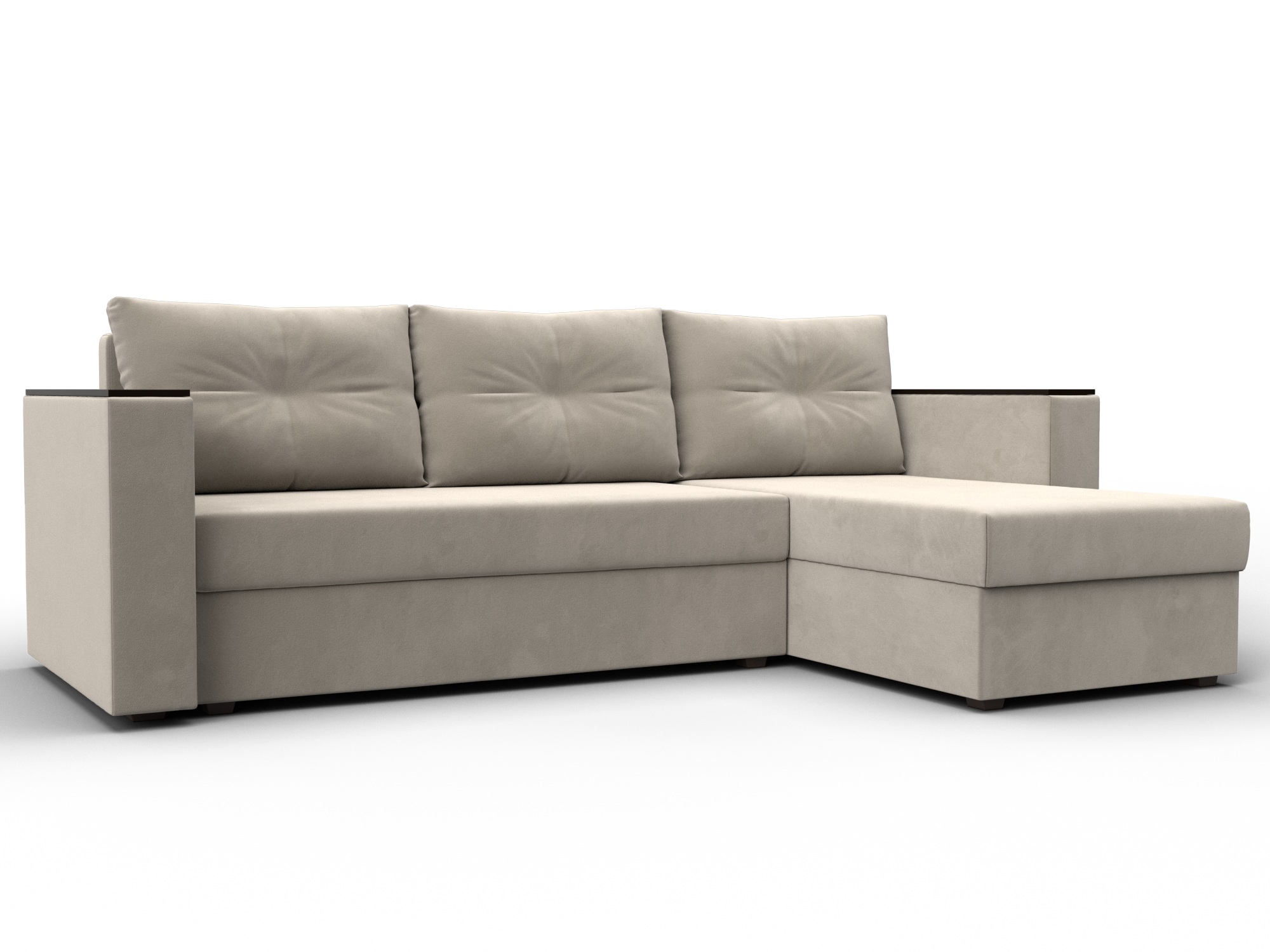 Диван угловой Атланта без стола универсальный угол (бежевый)