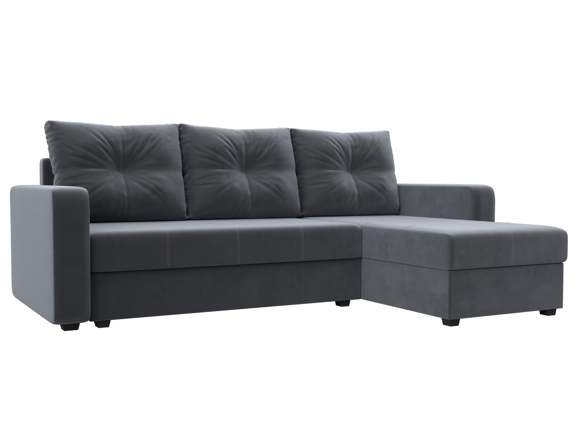 Диван угловой Ливерпуль Лайт правый угол (seven 17 серый)