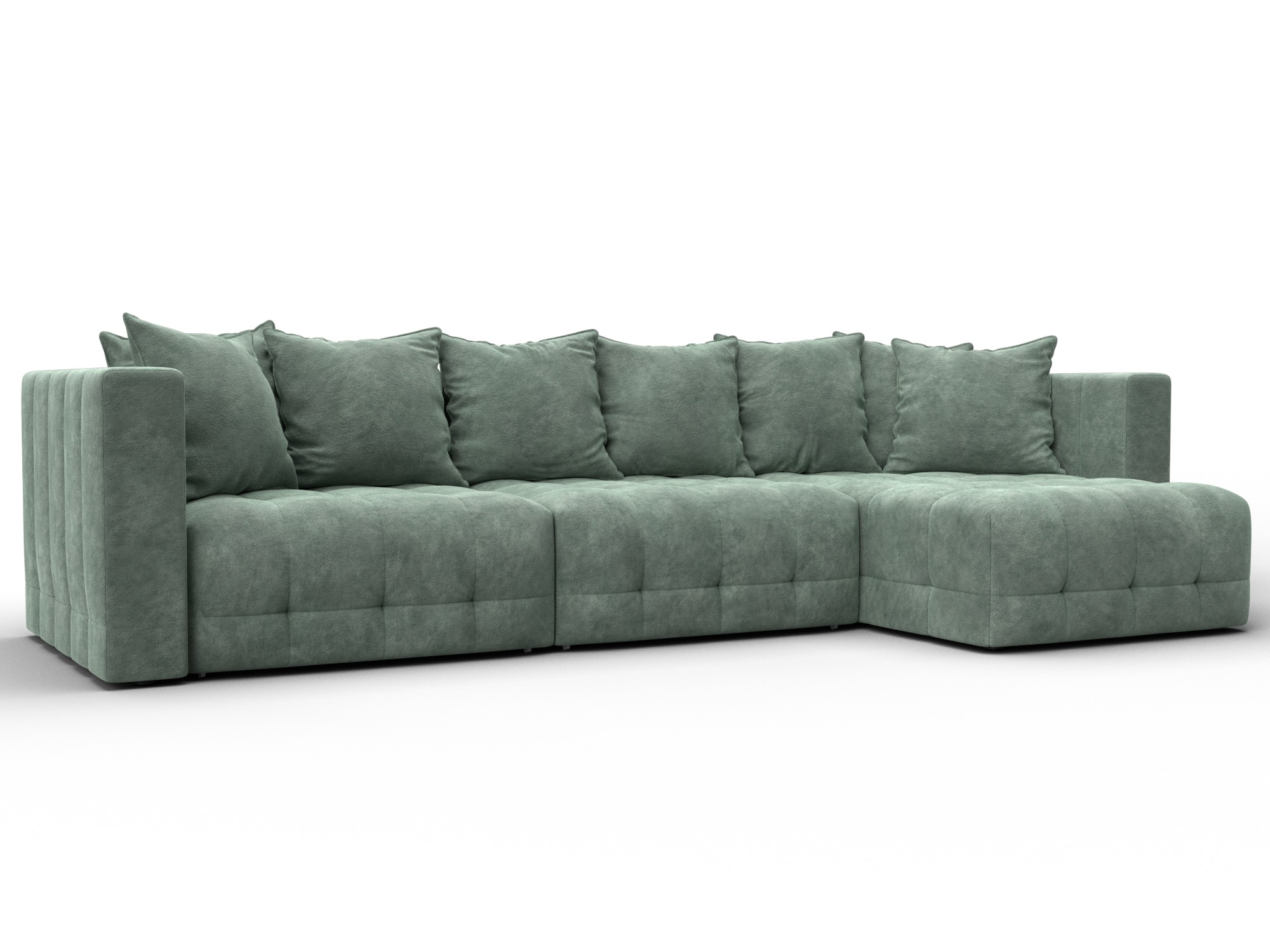 Диван угловой Лига-052 НПБ Лонг угол универсальный (brut 08 зеленый)