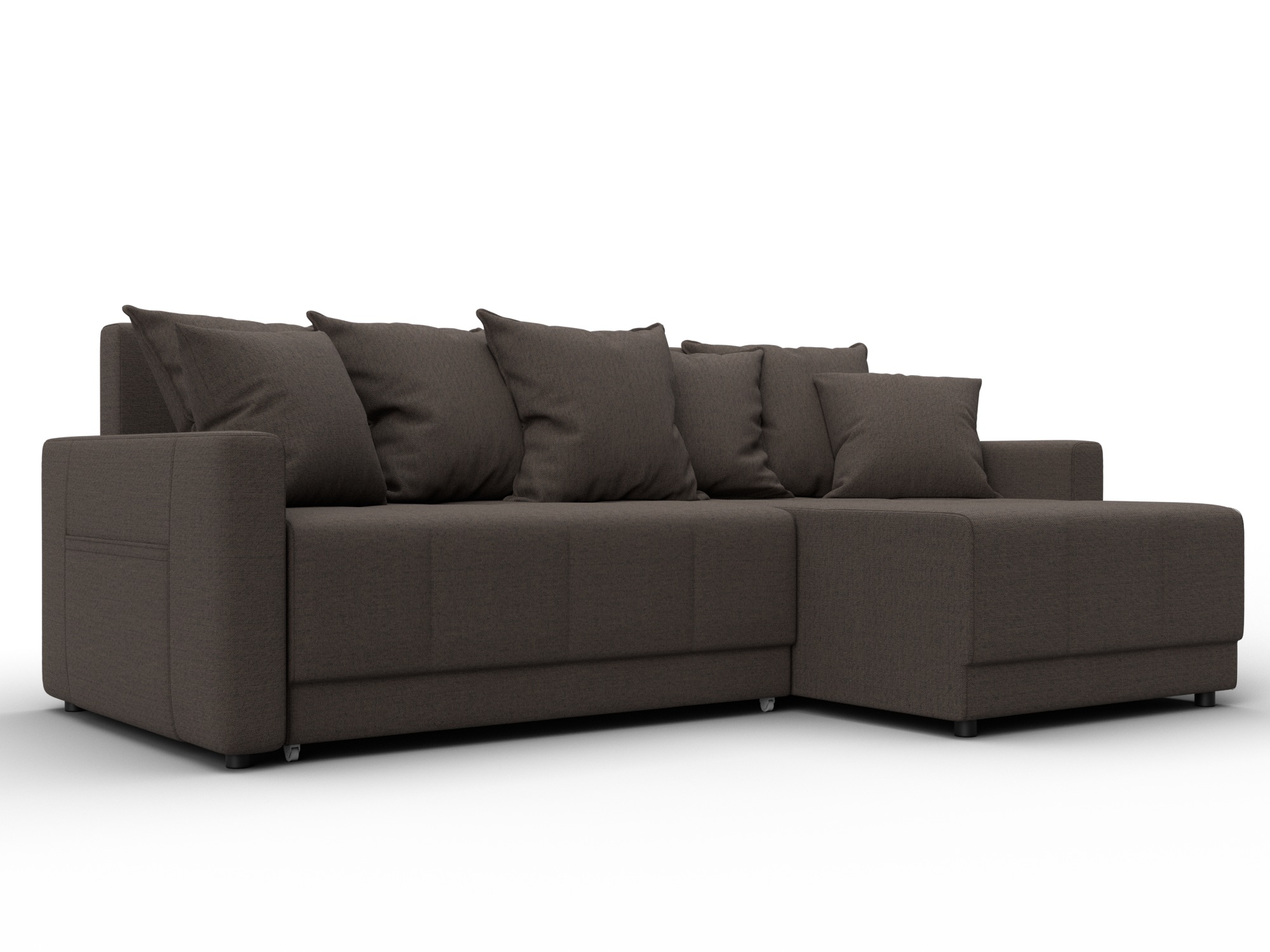 Диван угловой Лига-125 угол универсальный (амур 05 коричневый)