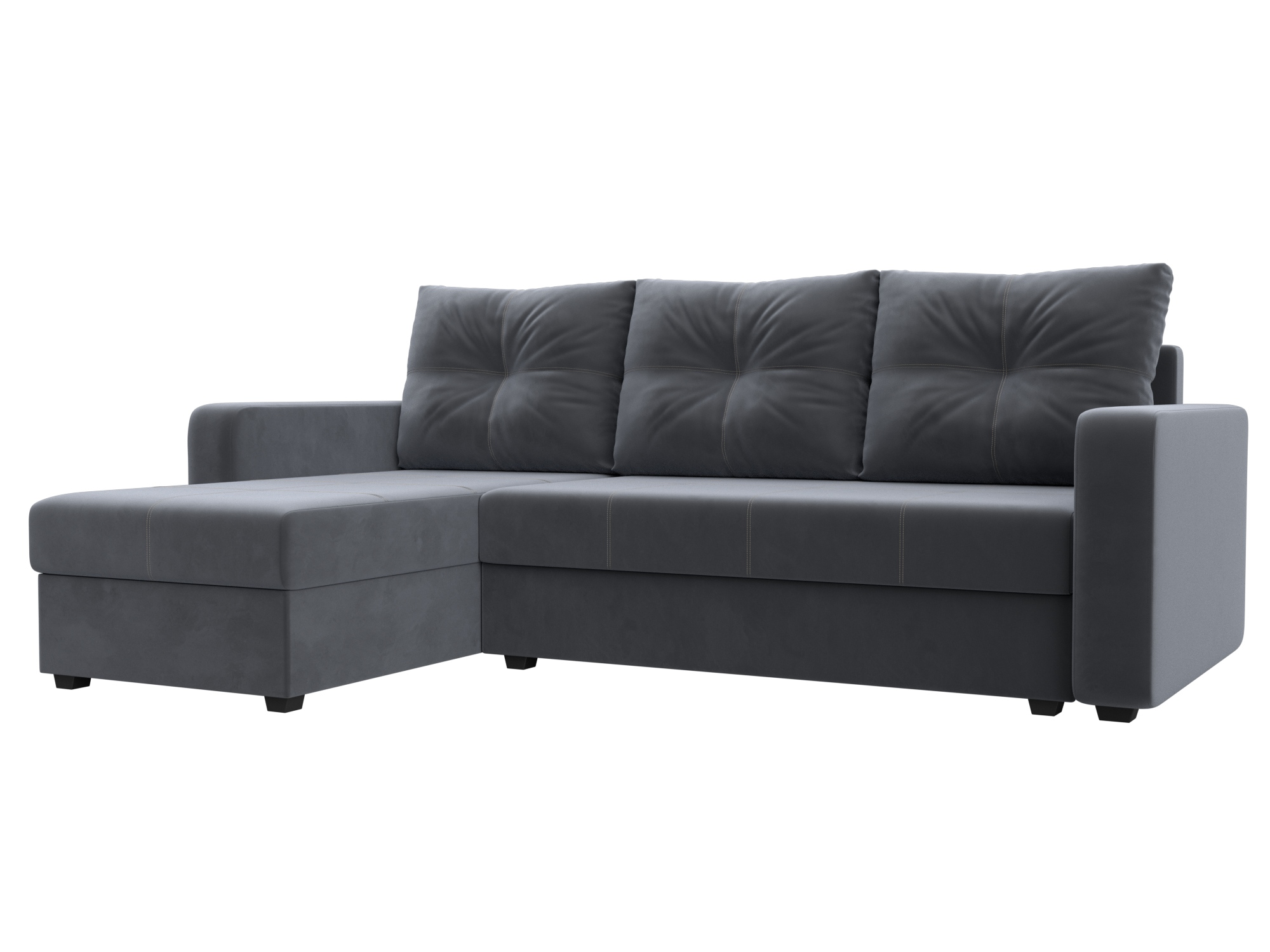 Диван угловой Ливерпуль Лайт левый угол (seven 17 серый)