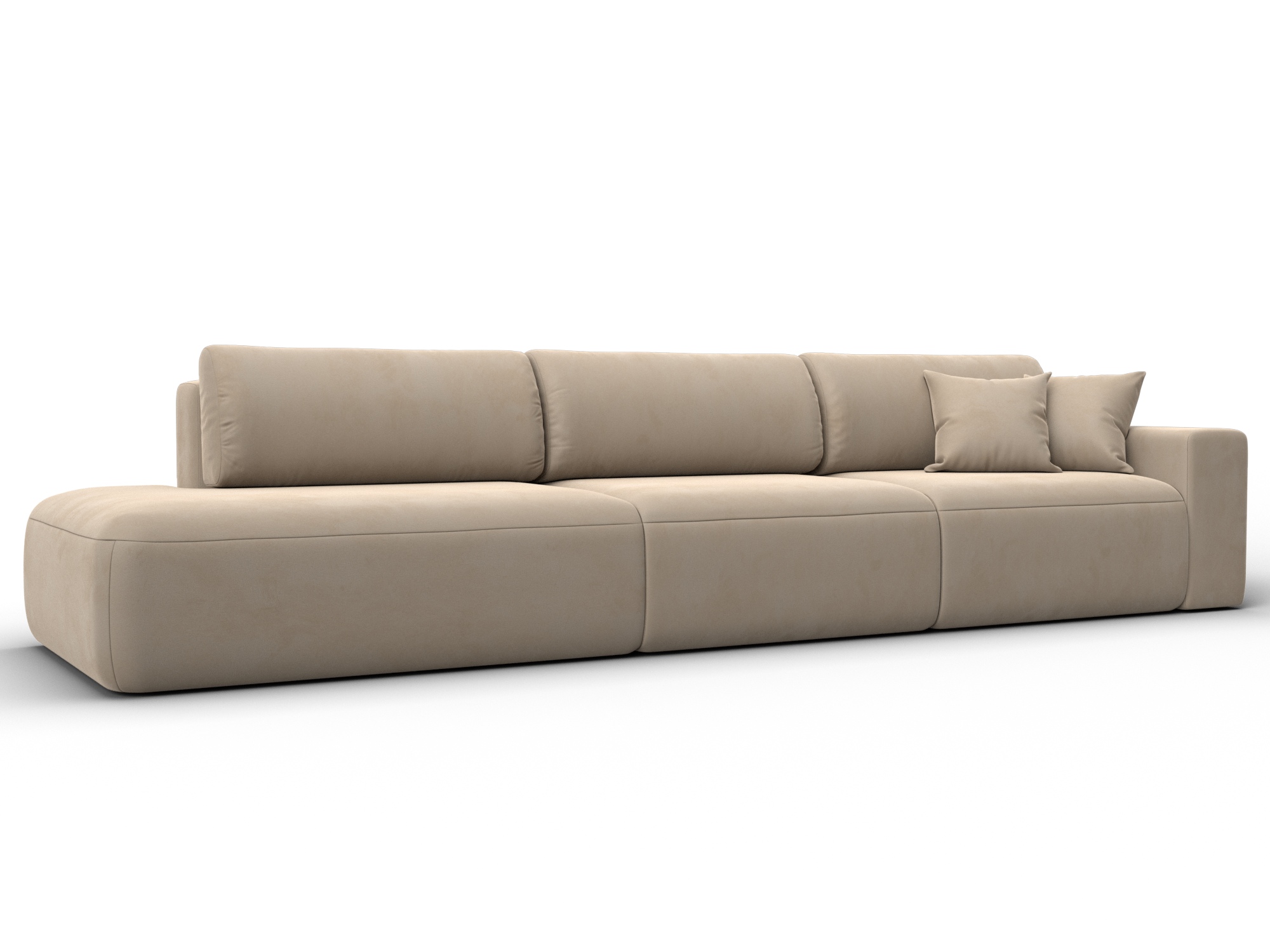 Диван прямой Лига-036 НПБ Модерн Лонг подлокотник справа (бежевый)