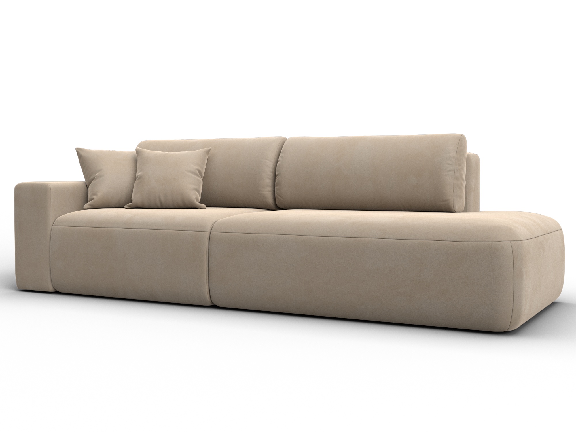 Диван прямой Лига-036 НПБ Модерн подлокотник слева (seven 729 бежевый)