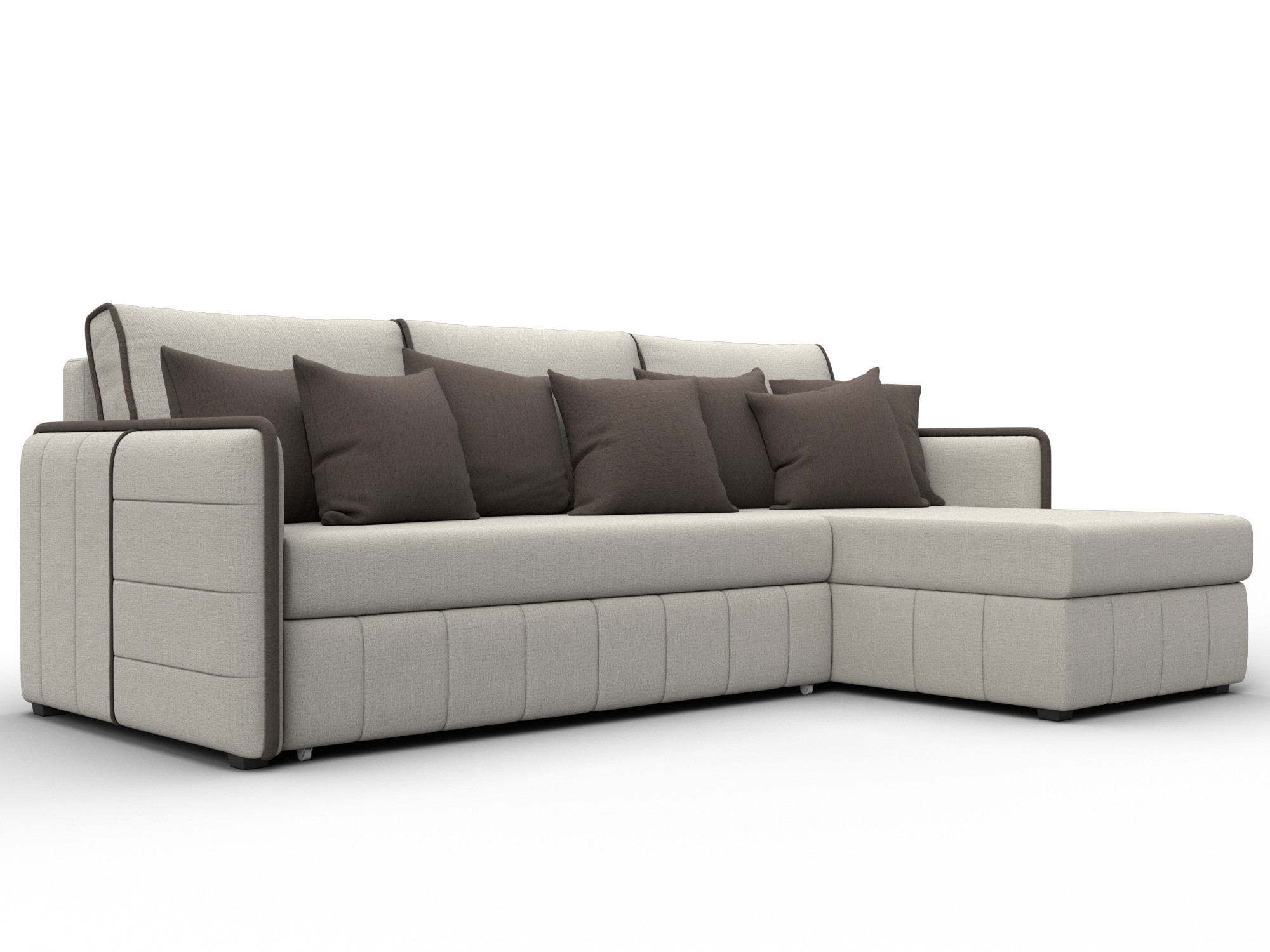 Диван угловой Лига-078 угол универсальный (амур 02 бежевый;амур 05 коричневый)