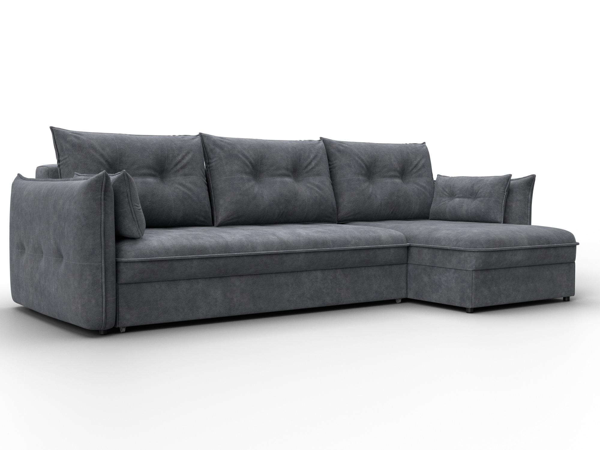 Диван угловой Лига-100 НПБ угол универсальный (brut 16 темно-серый)