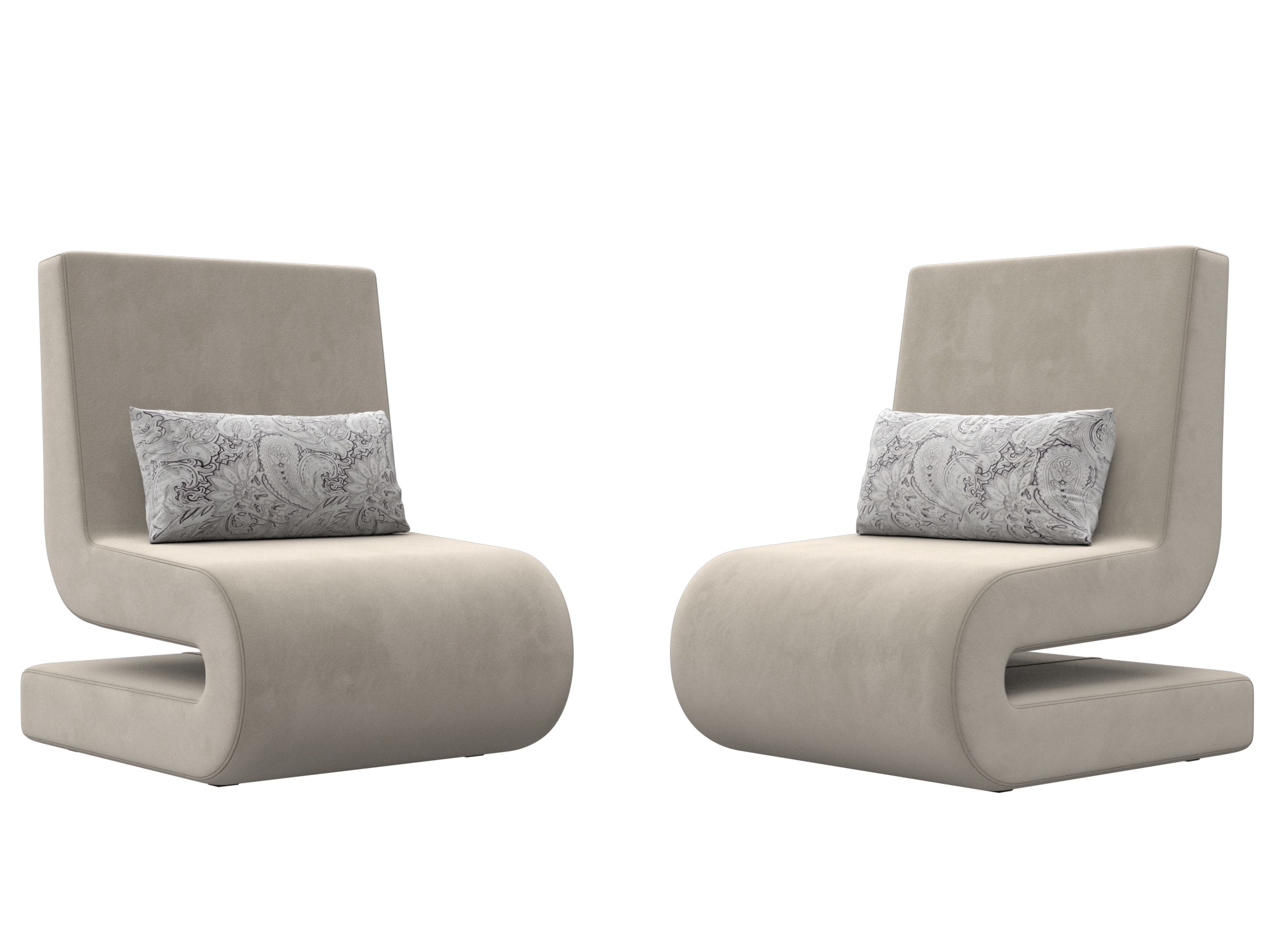 Кресло Волна (2 шт.) (бежевый;серый)