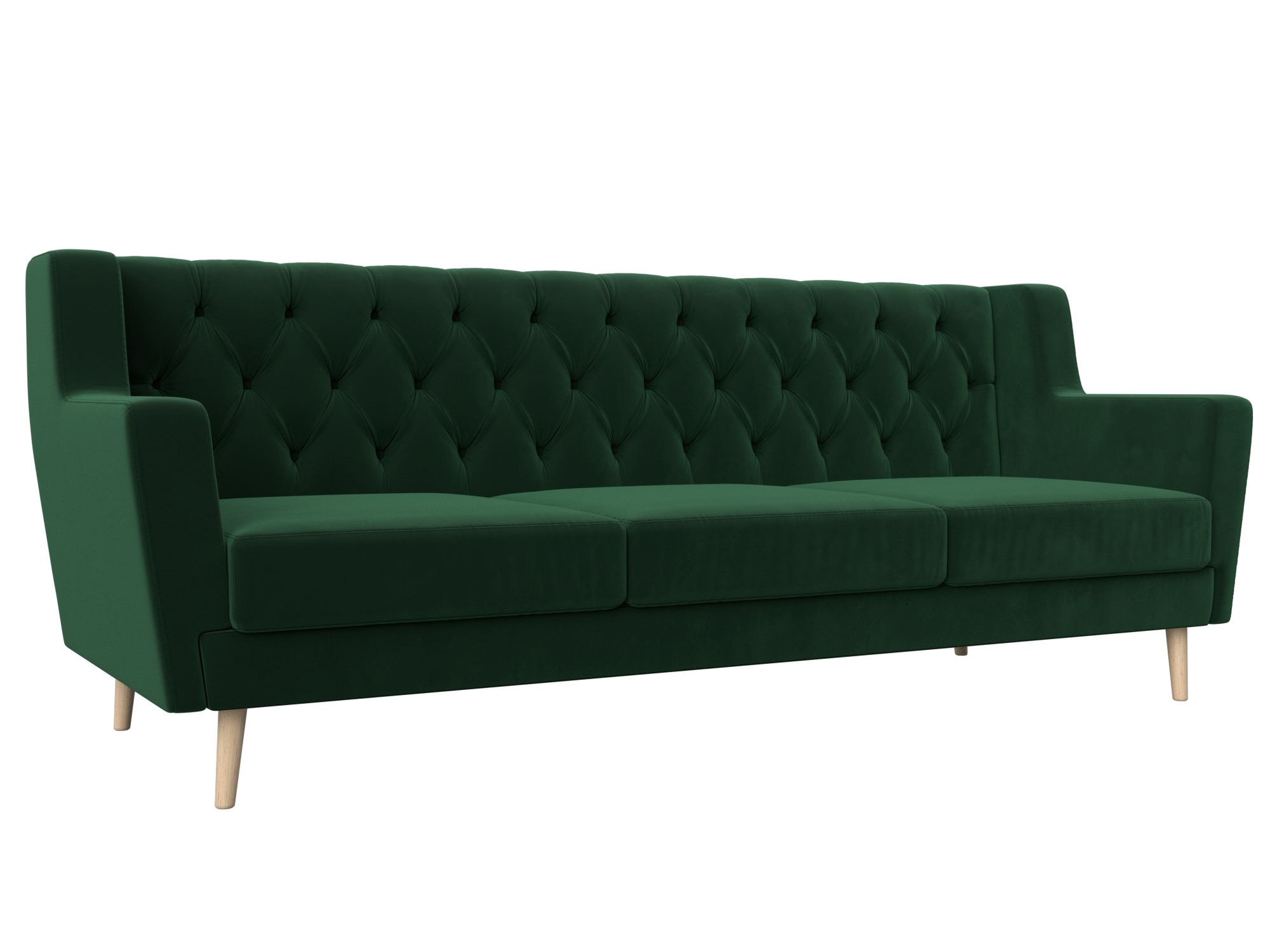 Диван кухонный прямой Брайтон 3 Люкс (seven 626 зеленый)