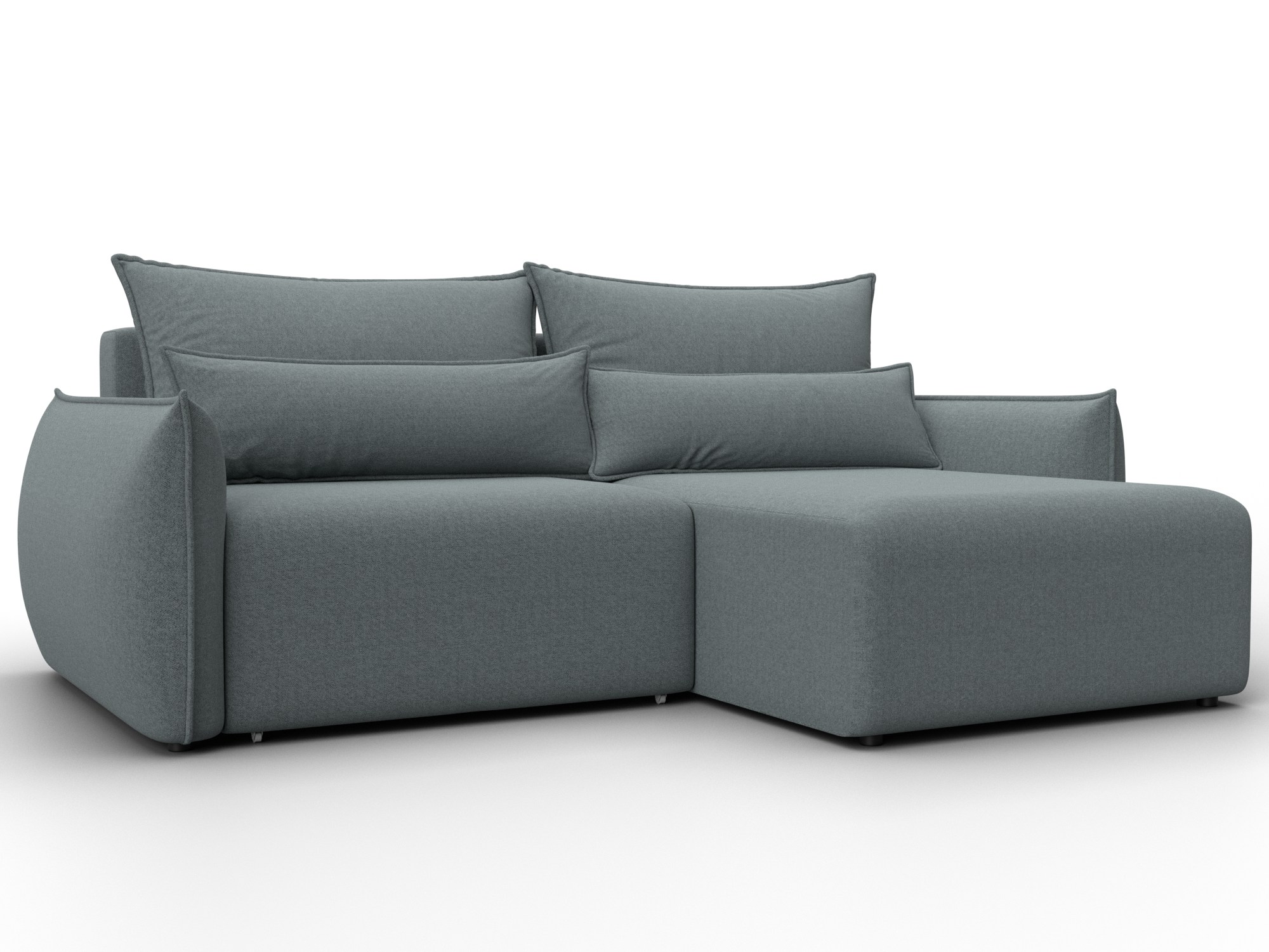 Диван угловой Лига-051 НПБ угол универсальный (амур 07 серый)