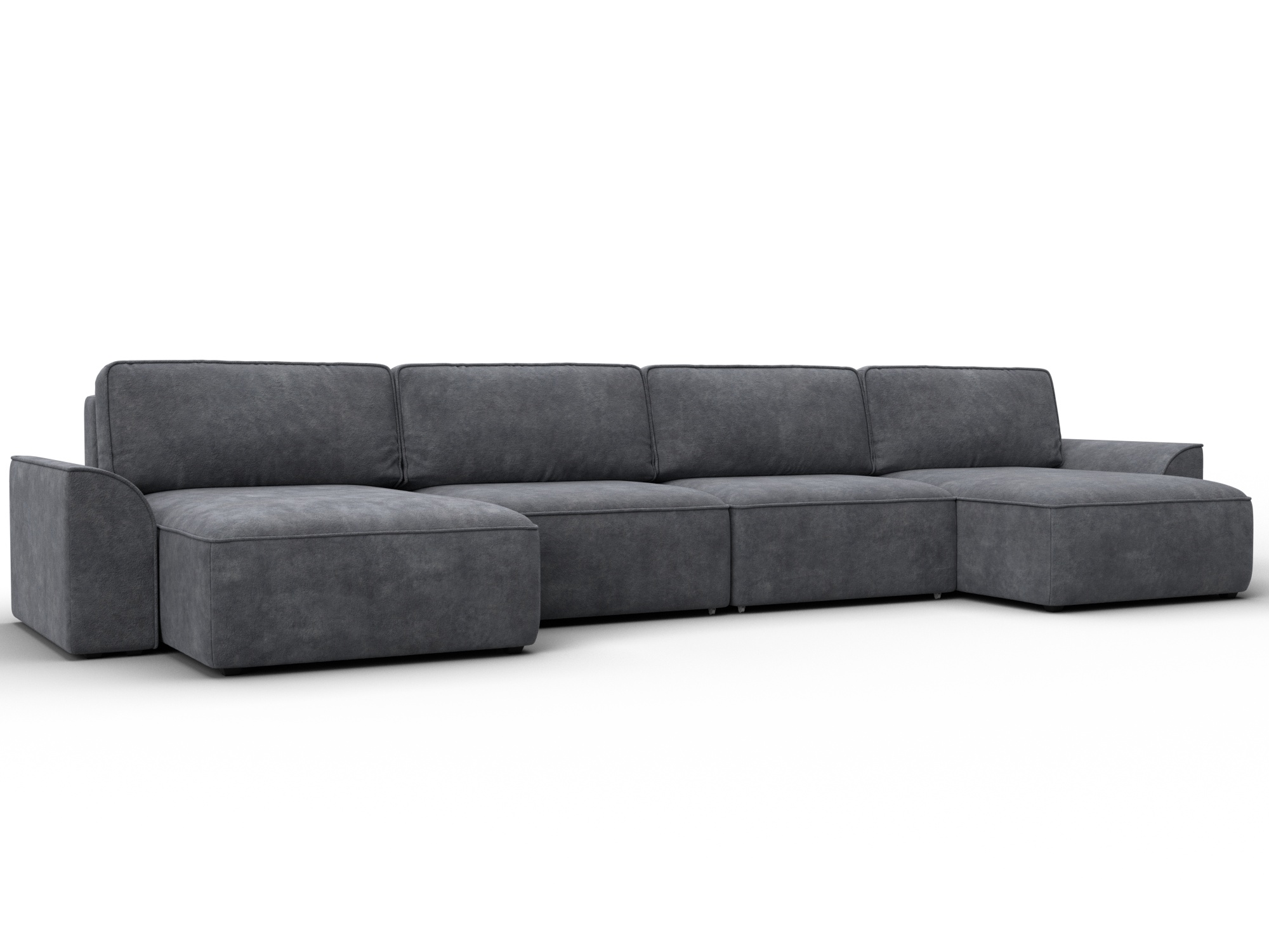 Диван П-образный Лига-048 НПБ лонг (brut 16 темно-серый)