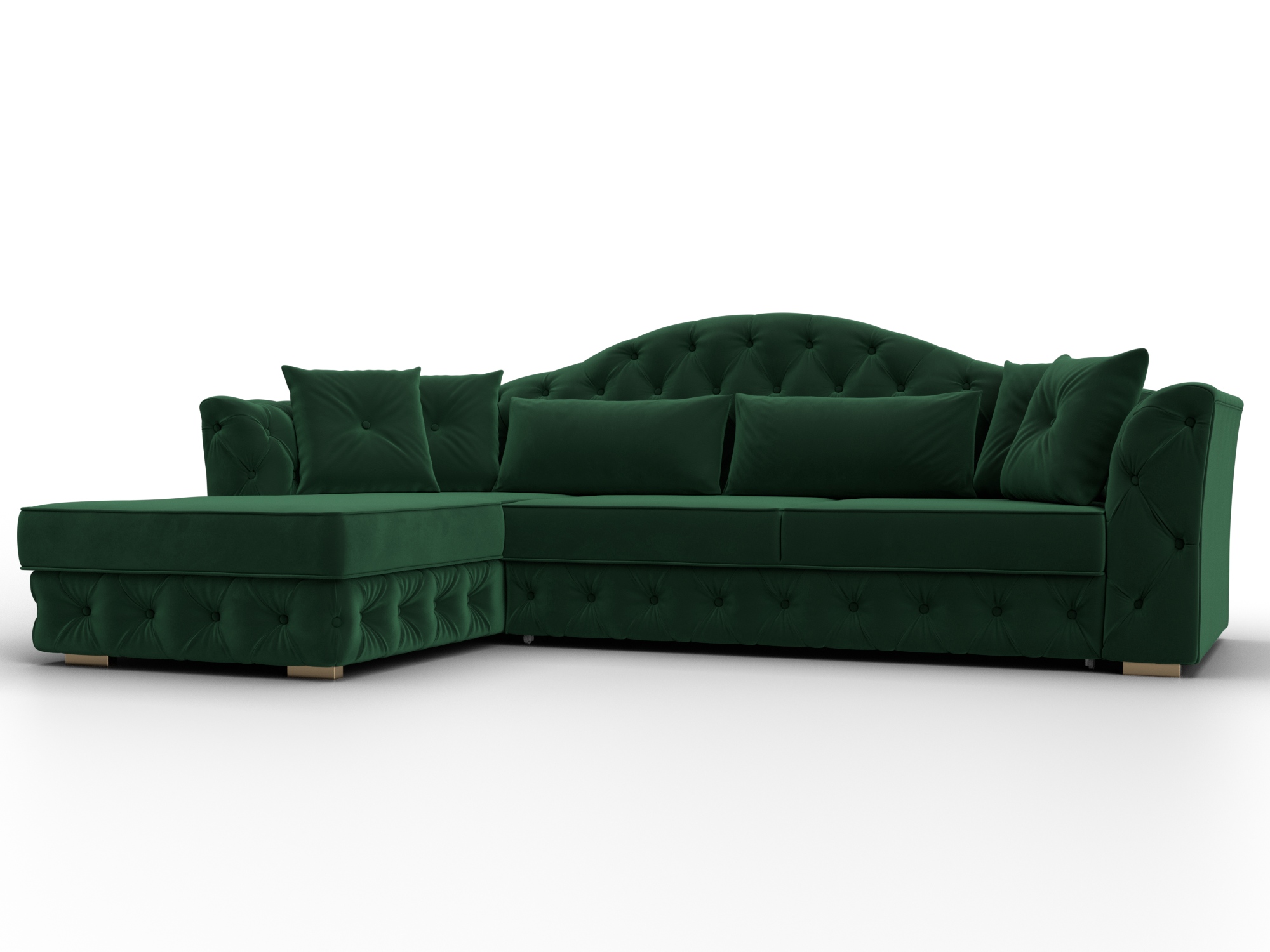 Диван угловой Артис левый угол (seven 626 зеленый)