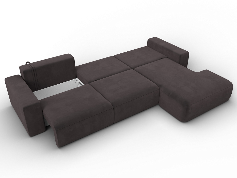 Диван угловой Лига-036 НПБ Классик Лонг правый угол (seven 727 коричневый)