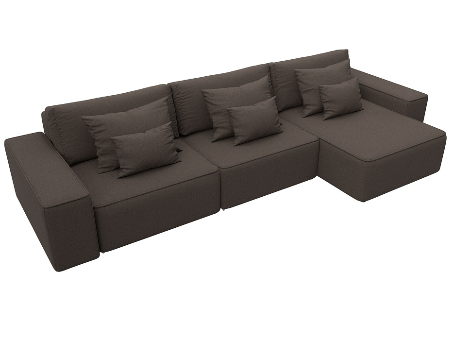 Диван угловой Лига-074 угол универсальный (амур 05 коричневый)