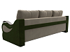 Прямой диван Меркурий еврокнижка (бежевый\зеленый цвет)