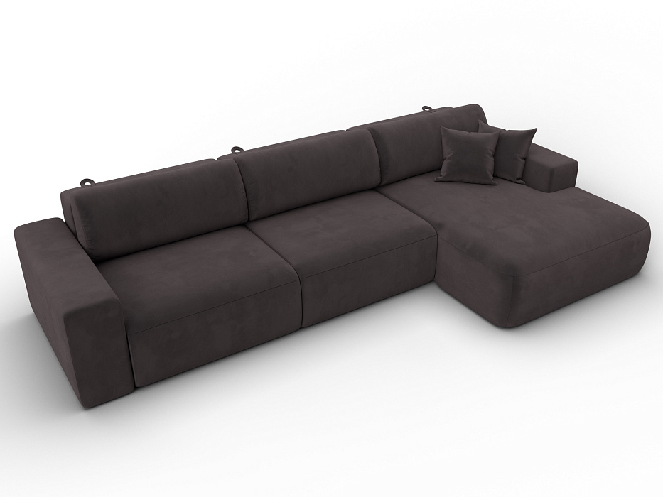 Диван угловой Лига-036 НПБ Классик Лонг правый угол (seven 727 коричневый)