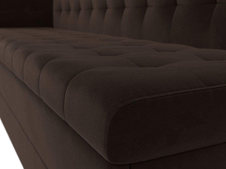 Диван кухонный прямой Бриз с углом слева (коричневый)