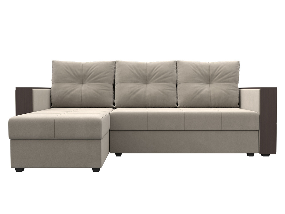 Диван угловой Валенсия Лайт левый угол (бежевый)