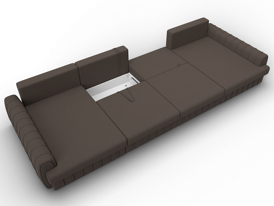 Диван П-образный Лига-057 НПБ Лонг (амур 05 коричневый)