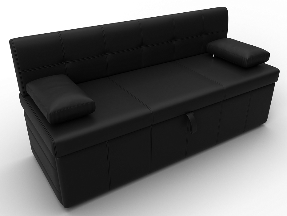 Диван кухонный прямой Лео (черный)