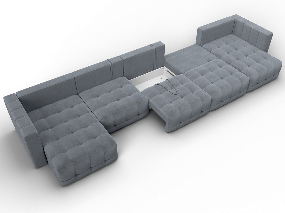 Диван П-образный Лига-052 НПБ МегаЛонг (tower 10 серый)