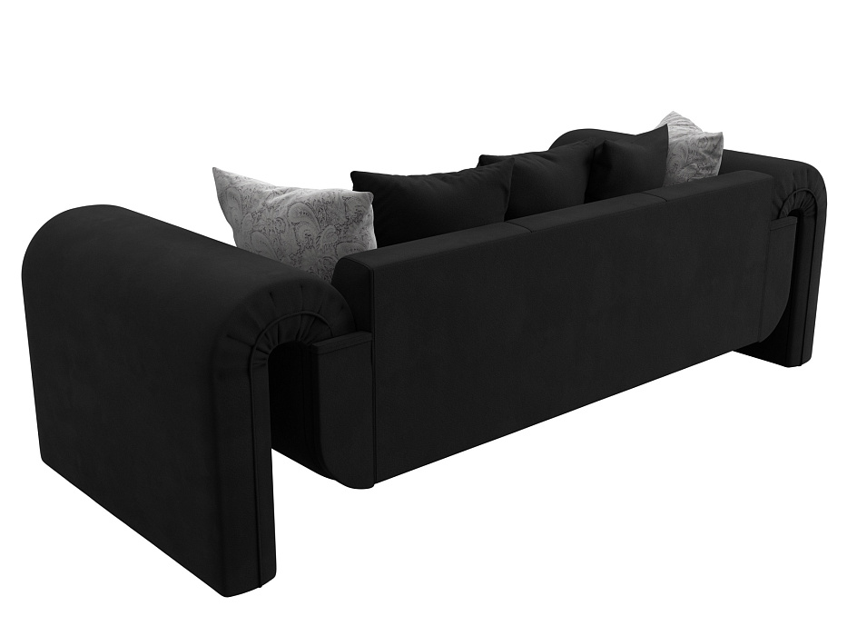 Диван прямой Волна (черный;серый)