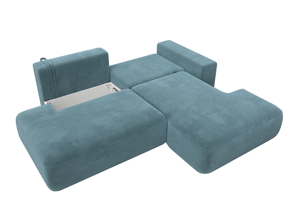 Диван угловой Лига-036 НПБ Модерн правый угол (seven 113 бирюзовый)