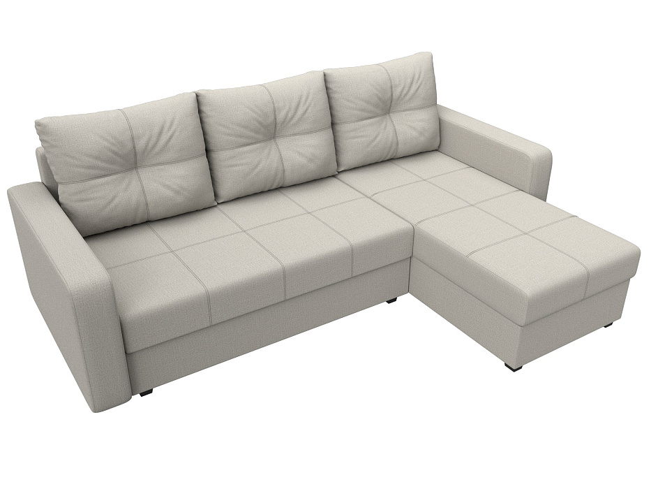 Диван угловой Ливерпуль Лайт правый угол (амур 02 бежевый)