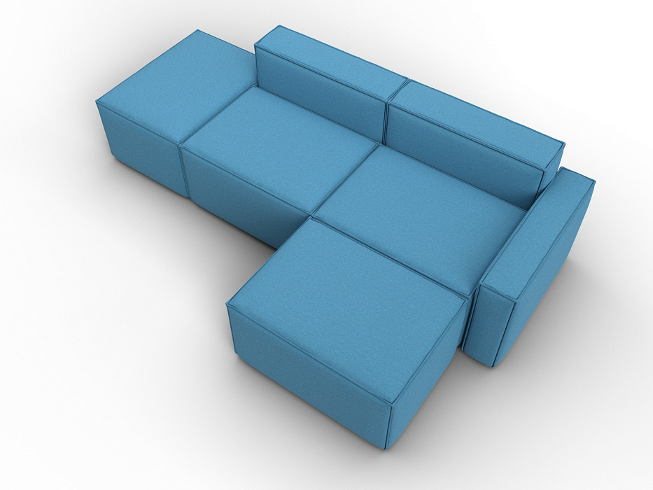 Диван угловой модульный Лига-063 угол правый (амур 10 голубой)