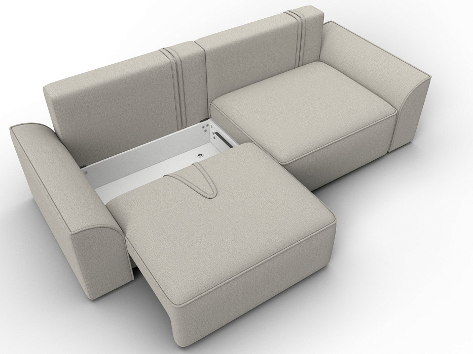 Диван прямой Лига-048 НПБ (амур 02 бежевый)