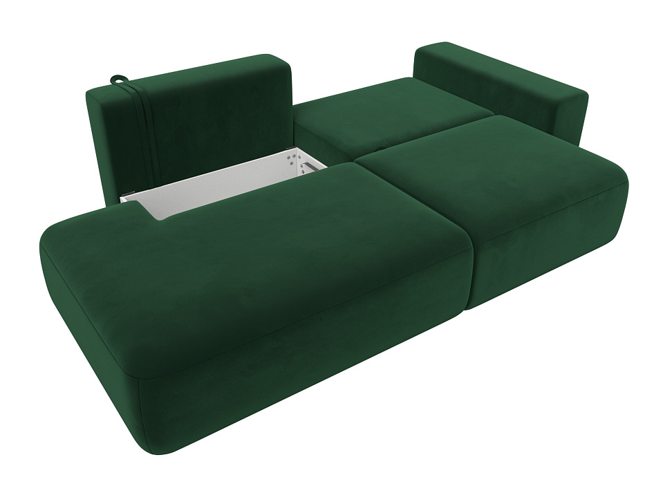 Диван прямой Лига-036 НПБ Модерн подлокотник справа (seven 626 зеленый)