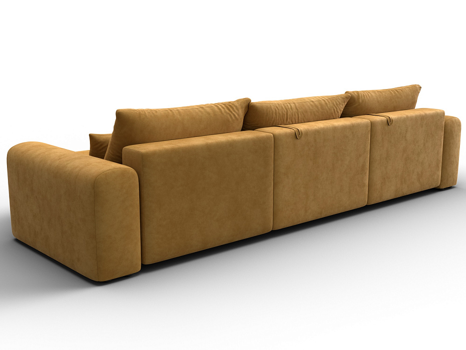 Диван угловой Лига-056 НПБ Лонг угол универсальный (brut 10 желтый)