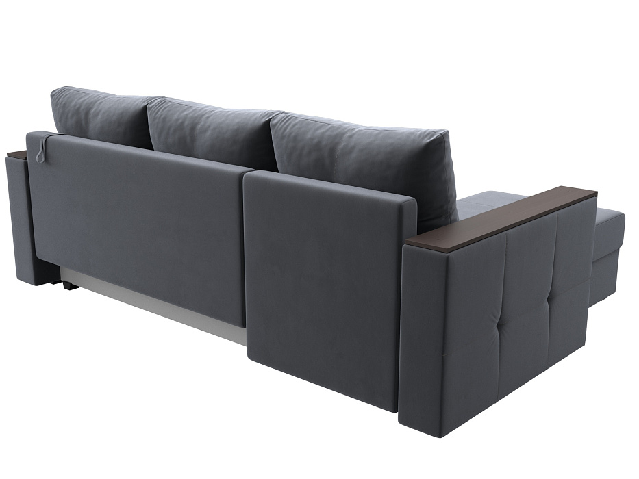 Диван угловой Валенсия Лайт левый угол (seven 17 серый)