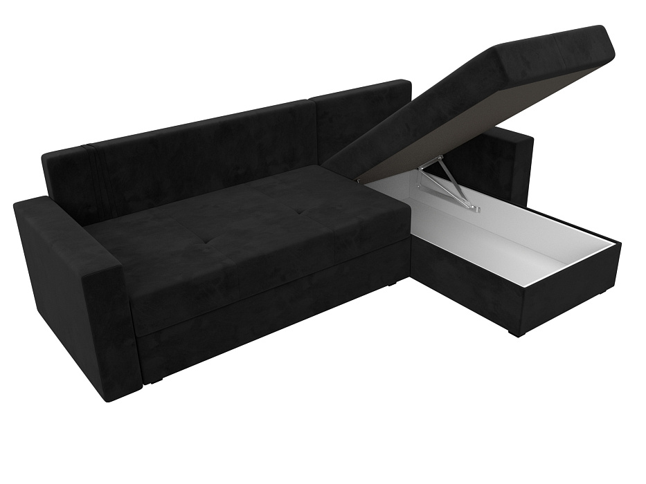 Диван угловой Верона Лайт правый угол (seven 35 черный)