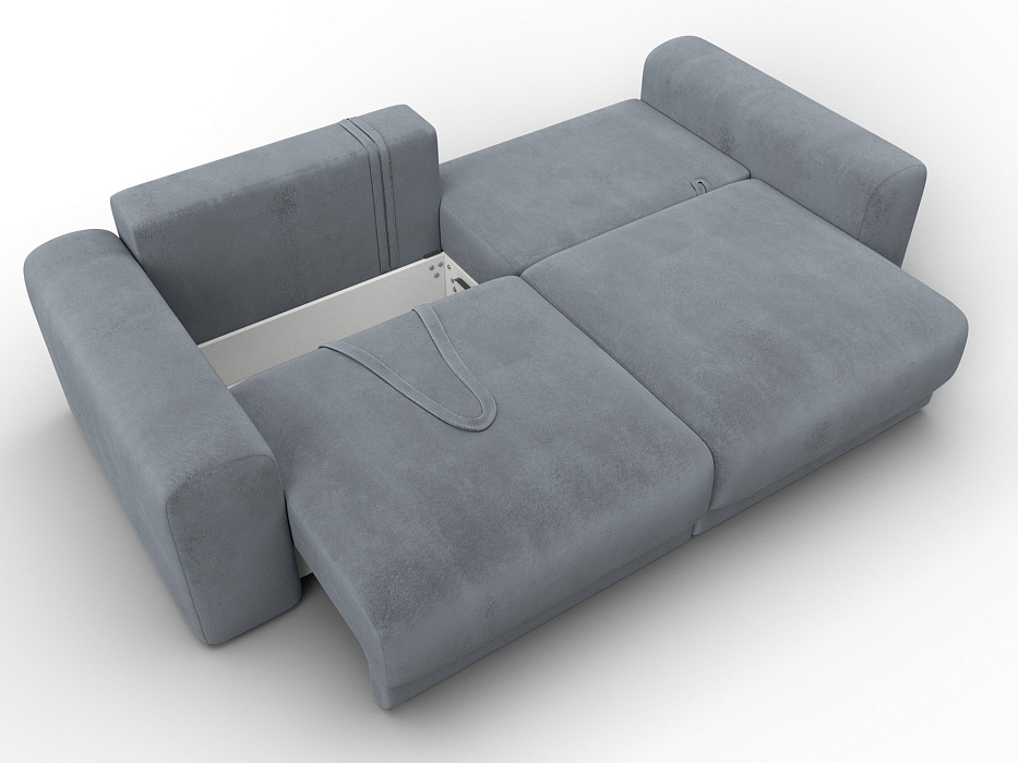 Диван прямой Лига-056 НПБ (tower 10 серый)