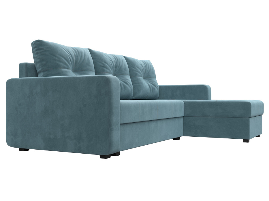 Диван угловой Ливерпуль Лайт правый угол (seven 113 бирюзовый)