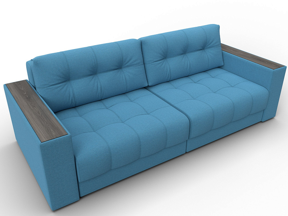 Диван прямой с декором Лига-049 НПБ (амур 10 голубой)