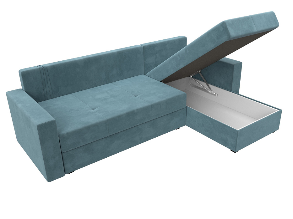 Диван угловой Верона Лайт правый угол (seven 113 бирюзовый)