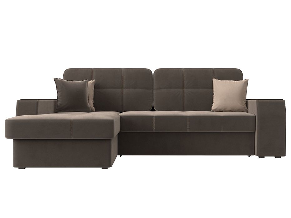Диван угловой Брюссель левый угол (seven 727 коричневый;seven 729 бежевый)