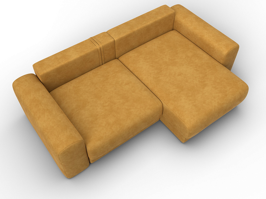 Диван угловой Лига-056 НПБ угол универсальный (brut 10 желтый)