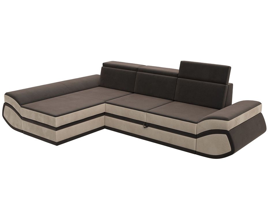 Диван угловой Лига-032 левый угол (seven 727 коричневый;seven 729 бежевый)