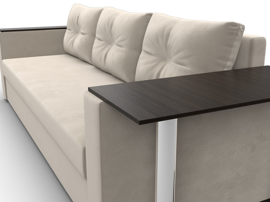 Диван прямой Атланта со столом справа (бежевый)