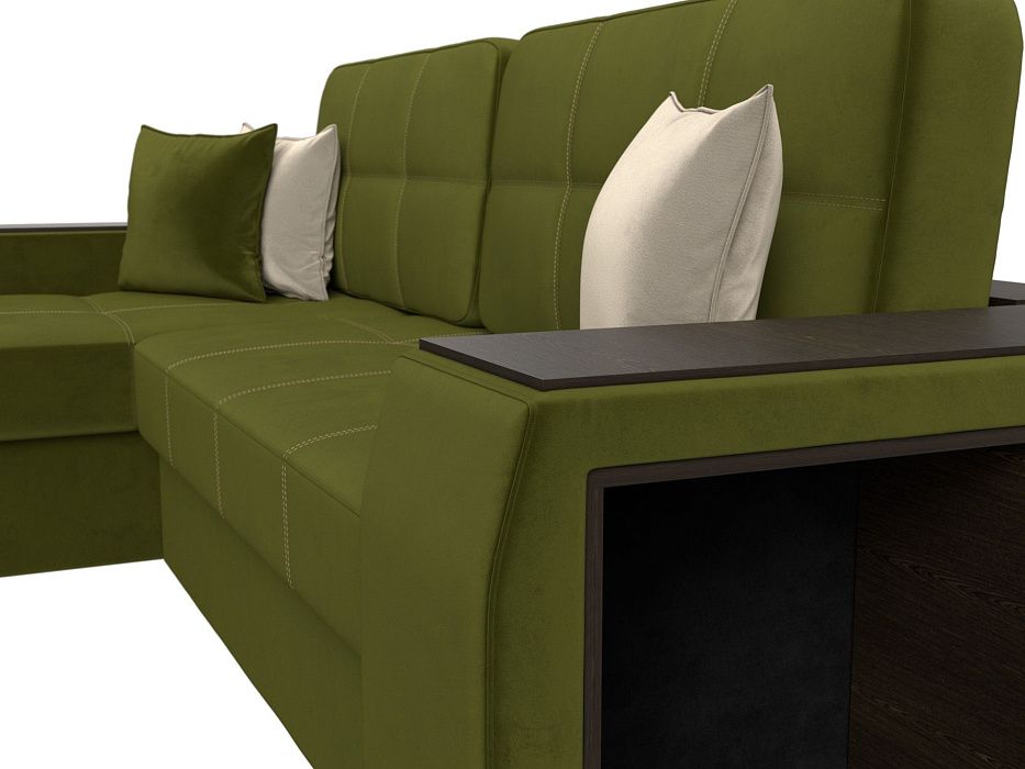 Диван угловой Брюссель левый угол (зеленый;бежевый)