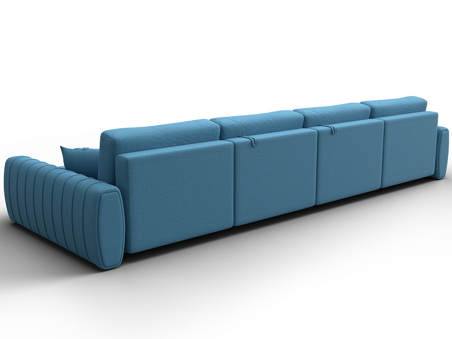 Диван П-образный Лига-057 НПБ Лонг (амур 10 голубой)